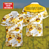 Maxcorners Personalized Honey Bee Tropical Hawaii Shirt Beach Short LM1304