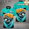 Maxcorners Shark & Beer Golf Polo Personalized Name, Team Name 3D Shirt (4 Colors)