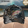 Maxcorners Fishing Skull Angler Torn Metal Personalized 3D Cap