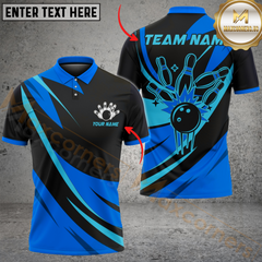Maxcorners Bowling Retro Multicolor Options Personalized Name, Team Name 3D Shirt