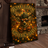 Maxcorners Deer Jingle Bells Shotgun Shells 3D Wrapped Canvas
