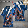 Maxcorners Flame Strike Eagle Golf Polo Personalized Name, Team Name 3D Shirt (4 Colors)