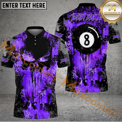 Maxcorners 8 Ball Melting Punished Skull Billiard Jersey Multicolor Options Personalized Name, Team Name 3D Polo Shirt