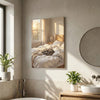 Maxcorners Peaceful Raccoon Sleeping in Sunlit Bedroom Oil Painting Canvas Wall Art