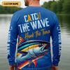 Maxcorners Catch The Wave Hook The Tuna SPF Shirts, Fishing Shirts For Men, Fisherman Gift