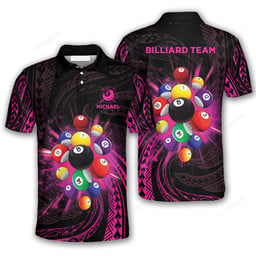 Maxcorners Vortex Tribal Billiard multicolor Polo Shirts