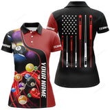 Maxcorners Personalized Billiard Balls 3D Polo Shirts For Women