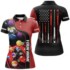 Maxcorners Personalized Billiard Balls 3D Polo Shirts For Women
