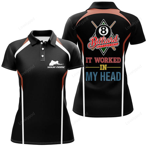 Maxcorners Personalized It Worked In My Head Billiard Polo Shirts For Women