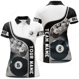 Maxcorners Personalized 8 Ball Pool Billiard Balls 3D Polo Shirts For Women