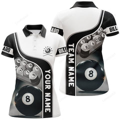 Maxcorners Personalized 8 Ball Pool Billiard Balls 3D Polo Shirts For Women