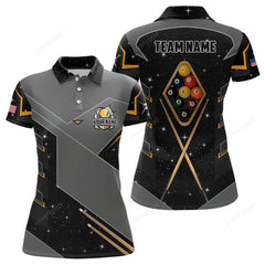Maxcorners Personalized 9 Ball Pool Billiard Polo Shirts For Women
