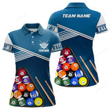 Maxcorners Personalized Name Billiard 3D Polo Shirts For Women