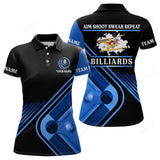 Maxcorners Billiards Aim Shoot Swear Repeat Custom Billiard Polo Shirts For Women