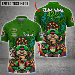 Maxcorners Darts 420 Funny Monkey Champion Personalized Name 3D Unisex Shirt For CGC
