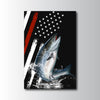 Maxcorners Salmon Fishing Power Jump Water Splash American Flag Design Personalized Name 3D Poster