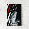 Maxcorners Salmon Fishing Power Jump Water Splash American Flag Design Personalized Name 3D Poster
