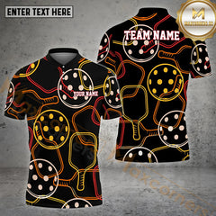 Maxcorners Pickleball Pattern Customized Name, Team Name 3D Shirt (4 colors)