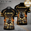 Maxcorner Bowling Ball & Pins Premium Golden Multicolor Option Customized Name 3D Shirt (6 Colors)