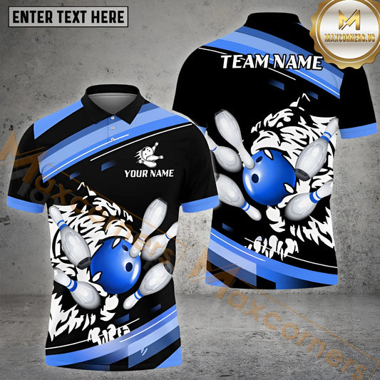 Maxcorners Bowling Tiger Sport Multicolor Option Customized Name, Team Name 3D Shirt (4 Colors)
