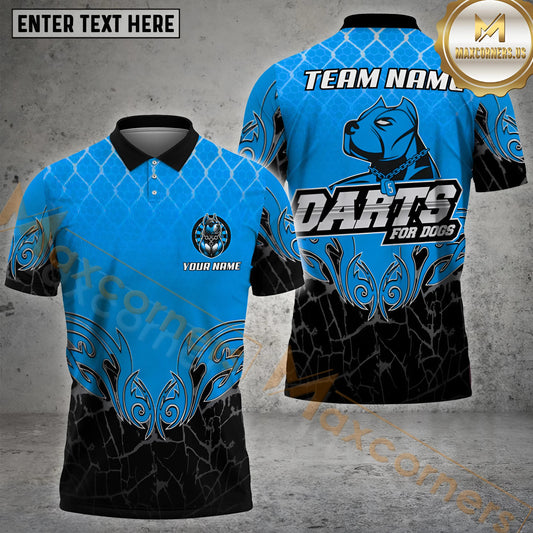 Maxcorners Pitbull Dog & Tribal Design Darts Jersey Multicolor Options Personalized Name, Team Name 3D Shirt (4 Colors)
