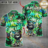 Maxcorners Funny Never Give Up Graffiti Pattern Bowling Game Jersey Multicolor Options Personalized Name, Team Name 3D Shirt (4 Colors)