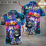 Maxcorners Funny Never Give Up Graffiti Pattern Bowling Game Jersey Multicolor Options Personalized Name, Team Name 3D Shirt (4 Colors)