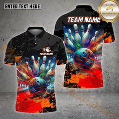 Maxcorners Bowling Graffiti Art Jersey Personalized Name, Team Name 3D Shirt (4 colors)