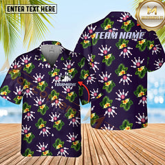 Maxcorners Tropical Style Bowling And Pins Option Customized Name Hawaiian Shirt (4 Colors)