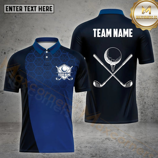 Maxcorners Golf Dotted Hexagon Pattern Multicolor Options Personalized Name, Team Name 3D Shirt (4 Colors)