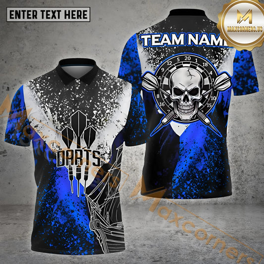 Maxcorners Darts Skull Cross Dart Multicolor Options Personalized Name, Team Name 3D Shirt (4 Colors)