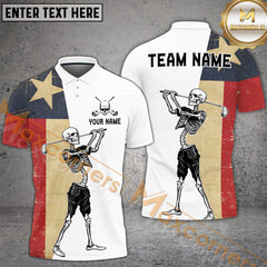 Maxcorners Skeleton Golf Flag Options Personalized Name, Team Name 3D Shirt