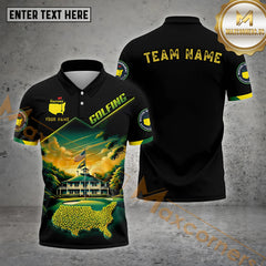 Maxcorners Masters Golf Shirt Augusta Classic USA Map Options Personalized Name 3D Shirt