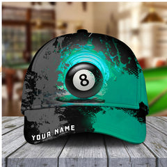Maxcorners  Billiards Ball 8 Paint Personalized Name Cap (4 Colors)