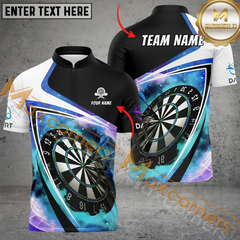 Maxcorners Darts Arrow Galaxy Multilcolor Option Customized Name, Team Name 3D Polo Shirt