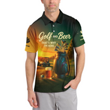 Maxcorners Golf and Beer That’s Why I’m Here Shirt – Custom Men's Golf Polo – Funny Golf Apparel For Dad