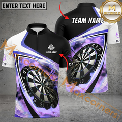 Maxcorners Darts Arrow Galaxy Multilcolor Option Customized Name, Team Name 3D Polo Shirt