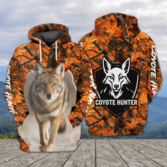 Maxcorners Custom Name Coyote Hunting Big Game Orange Camo All Over Print Shirt TU2511