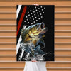 Maxcorners Largemouth Bass Fishing Classic Jump Water Splash American Flag Design Personalized Name 3D Poster