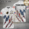 Maxcorners Bowling American Flag Scratch Torn Design Personalized Name 3D Unisex Shirt
