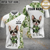 Maxcorners Cute Dog Green Tropical Golf Polo Personalized Name, Team Name 3D Shirt 2