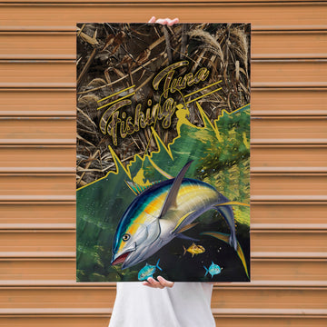 Maxcorners Tuna Fishing Deep Water Action Scene Design Personalized Name 3D Poster