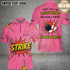 Maxcorners Bowling They Call Me Lightning Because I Never Strike Twice Comic Style Multicolor Customized Name, Team Name 3D Shirt