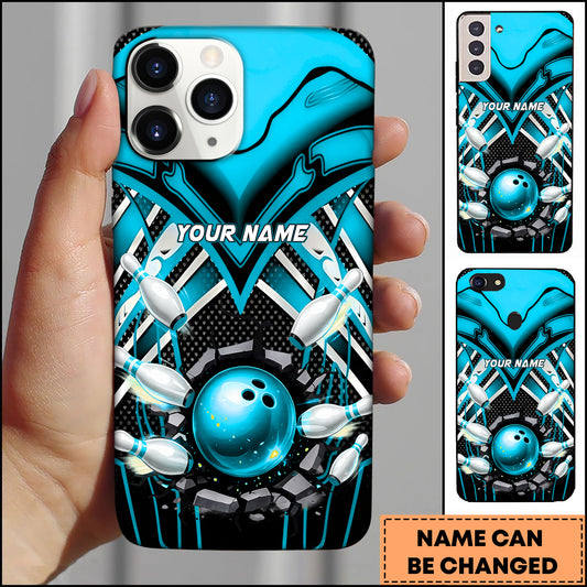 Maxcorners Bowling Power Strike Ball Multicolor Personalized Name 3D Phone Case