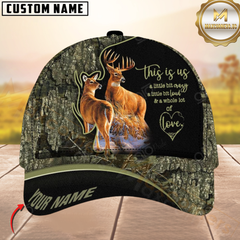 Maxcorners Hunting Deer Couple Camouflage Multicolor Personalized Name 3D Cap