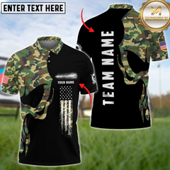 Maxcorners Archery Skull Camo Flag Personalized Name, Team Name 3D Unisex Shirt