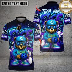 Maxcorners Bowling Graffiti Hiphop Bear Multicolor Customized Name, Team Name 3D Shirts
