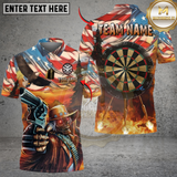 Maxcorners Darts American West Cowboy Skull Customized Name, Team Name 3D Shirt