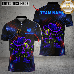 Maxcorners Billiards Ball 8 Neon Cowboy Customized Name, Team Name 3D Shirt (4 Colors)