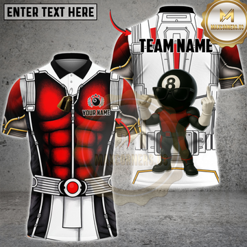 Maxcorners Billiards 8-Ball Team Comic Superhero 3D Character Personalized Name 3D Unisex Shirt